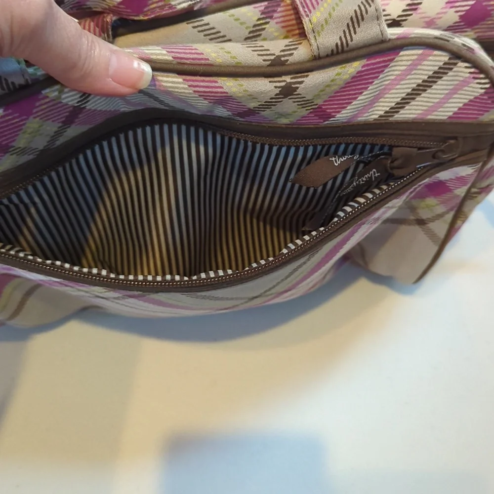 Thirty One Plaid Toiletry/Cosmetic Bag. Monogram Initial 'S